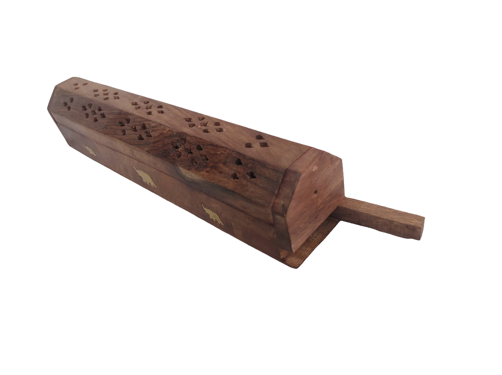 Wooden Agarbati Stand with Storage (Big) – Handcrafted Incense Holder