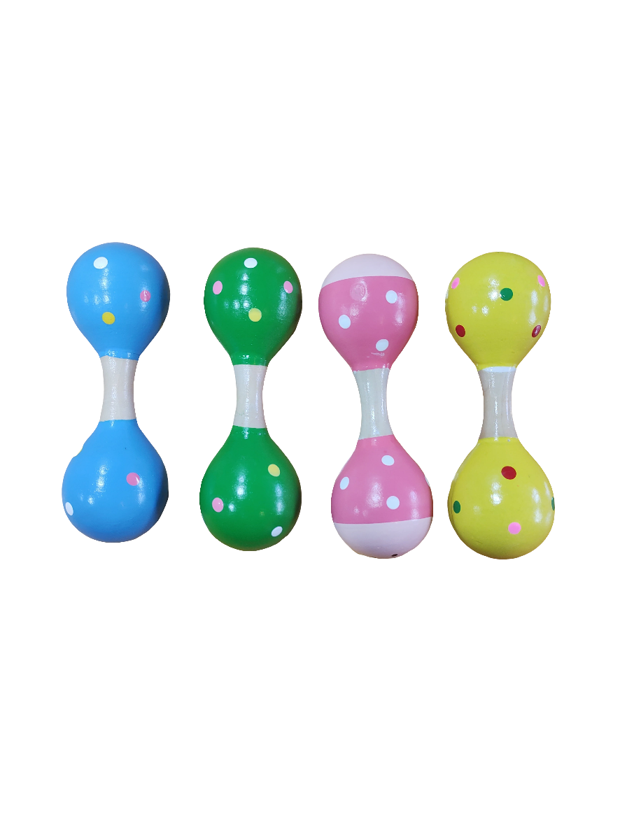 Wooden Dumbbell Rattle – Handmade Baby Toy