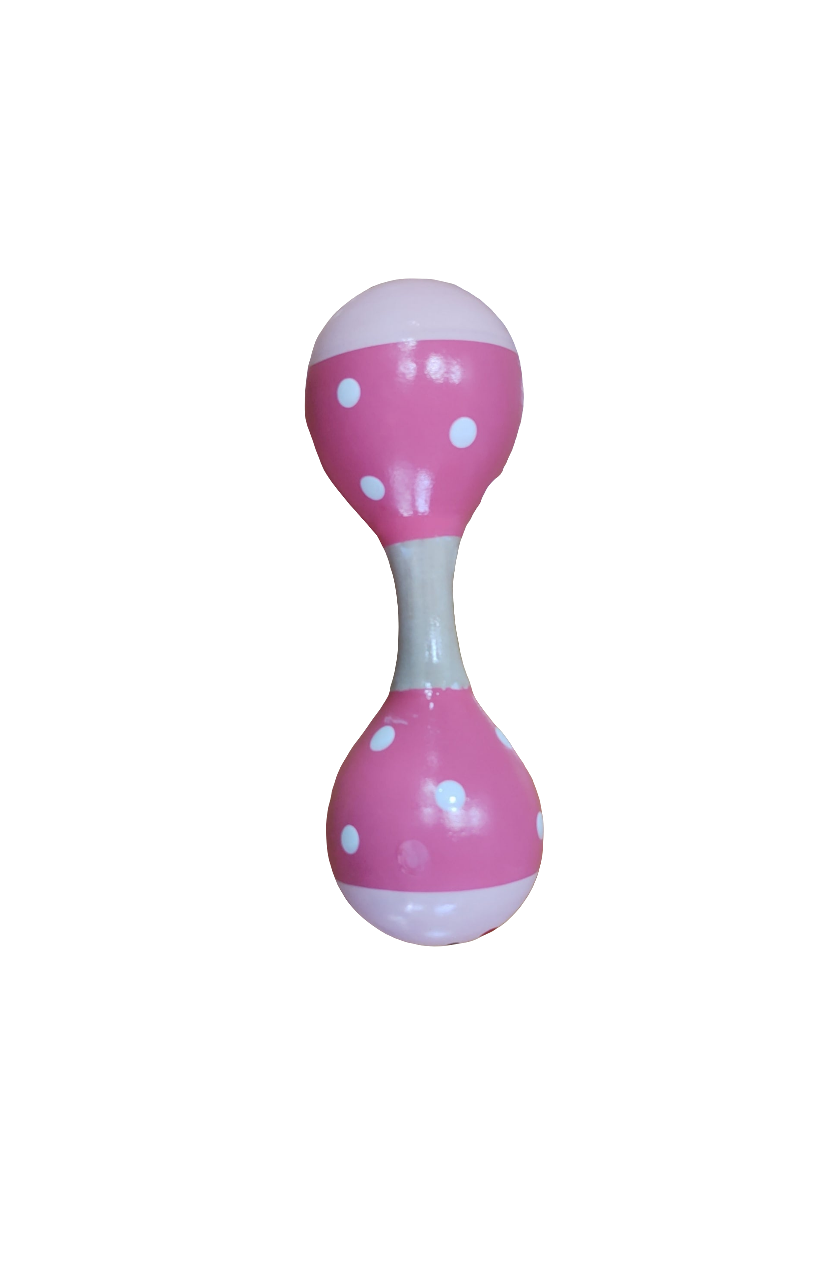 Wooden Dumbbell Rattle – Handmade Baby Toy