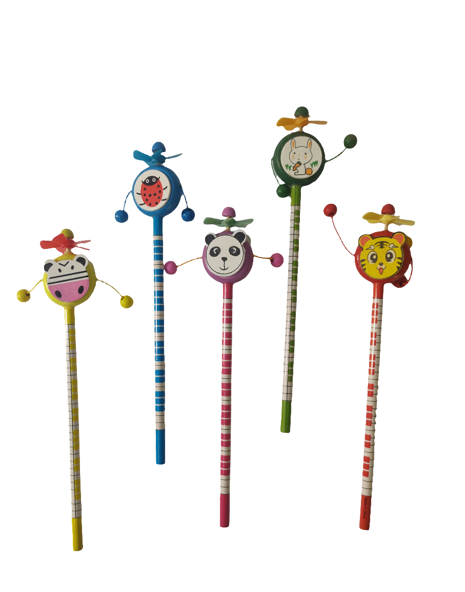 Wooden Rattle Pencil – Fun and Musical Wooden Toy for Kids - Random Colour