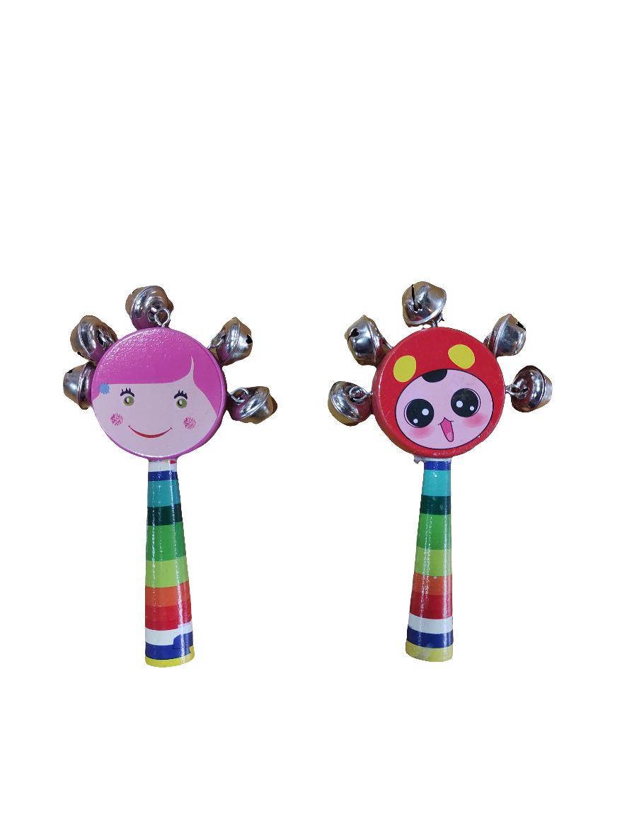 Wooden Face Baby Rattle – Handmade Traditional Toy