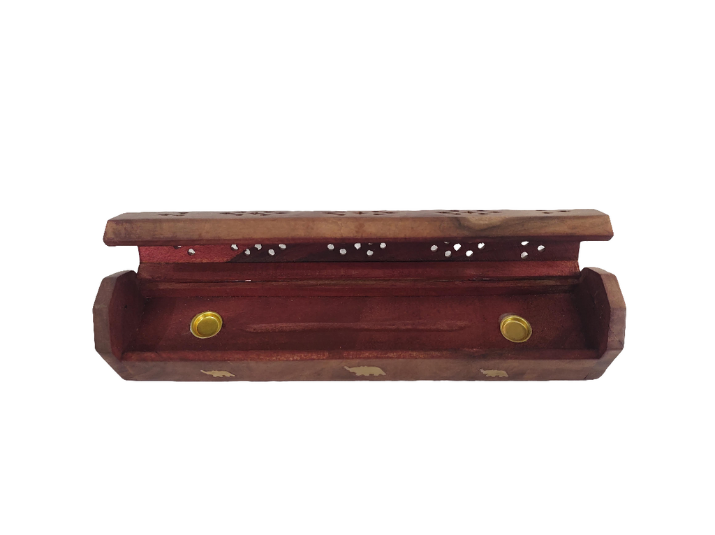 Wooden Agarbati Stand with Storage (Big) – Handcrafted Incense Holder