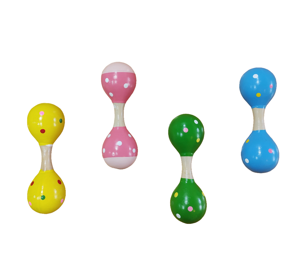 Wooden Dumbbell Rattle – Handmade Baby Toy