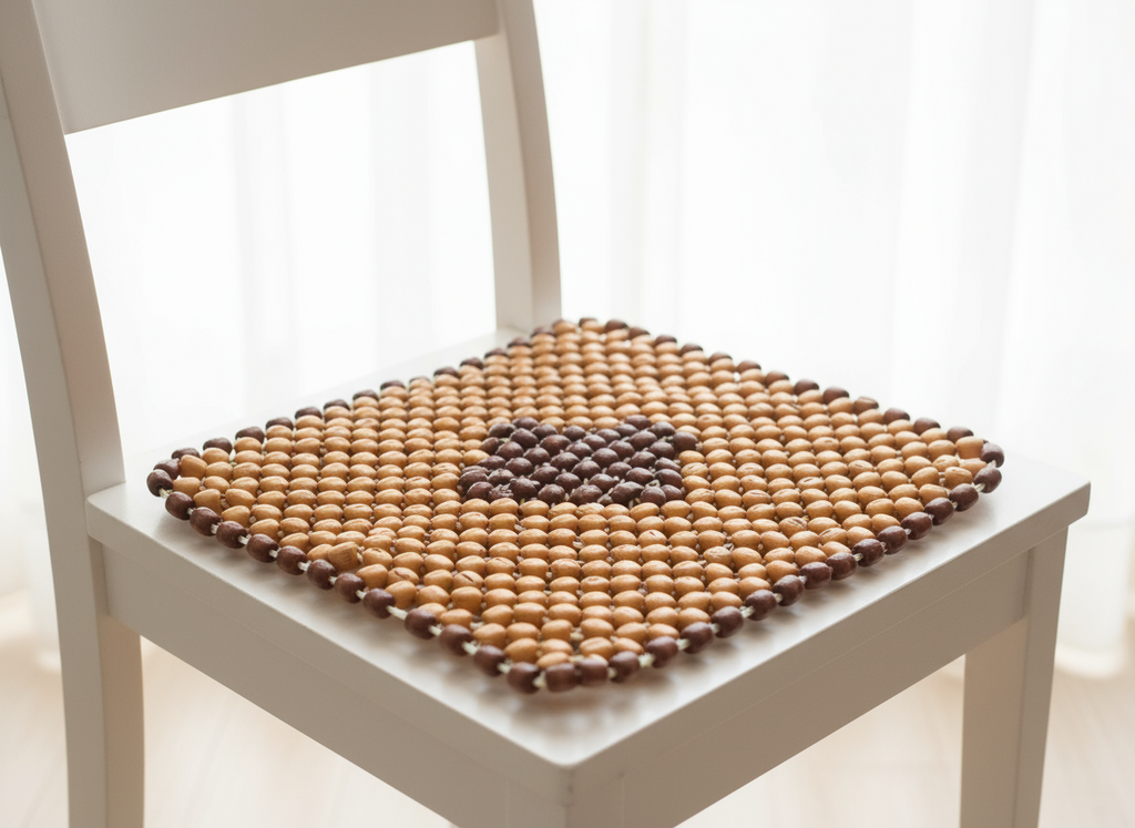 Wooden Bead Seat Cushion – Cooling & Massaging Comfort for Car, Office & Home Chairs