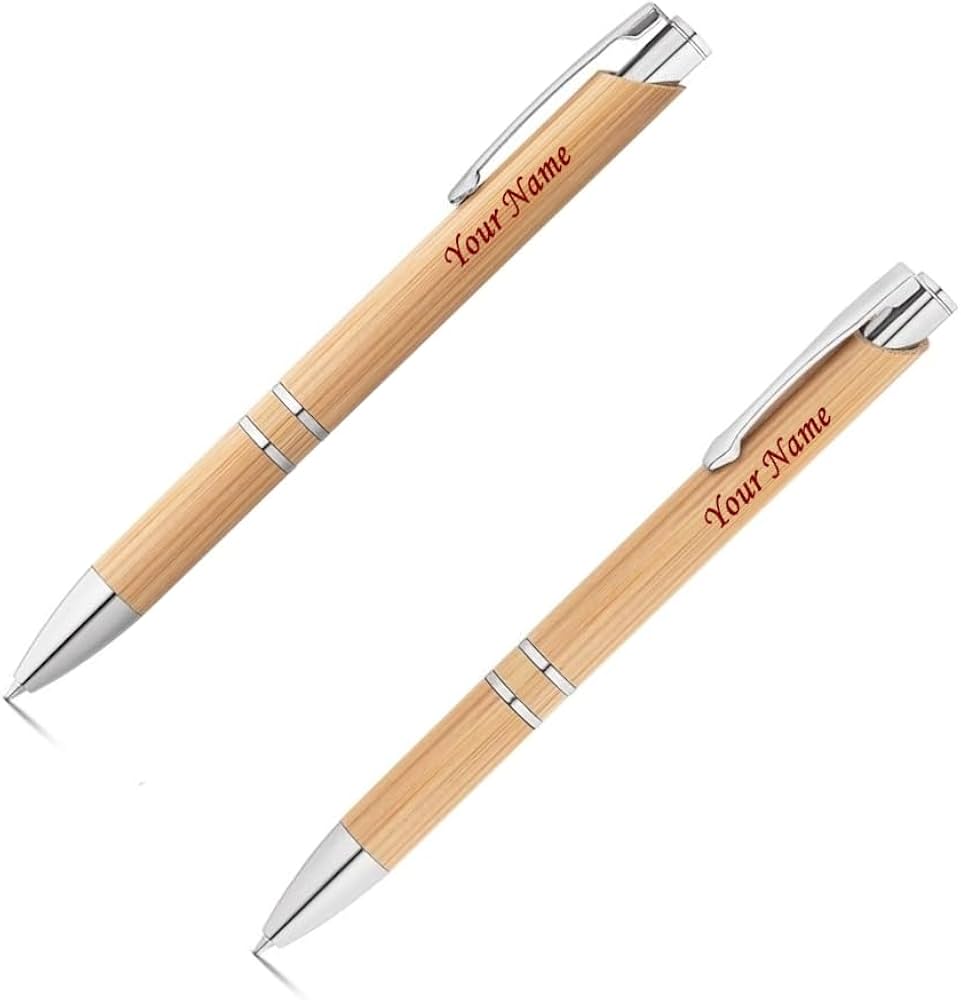 Bamboo Double Ring Ballpoint Pen – Eco-Friendly Wooden Office Pen