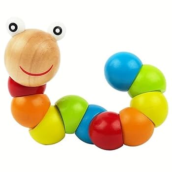 Wooden Caterpillar Toy – Colorful Handcrafted Pull-Along Toy for Kids