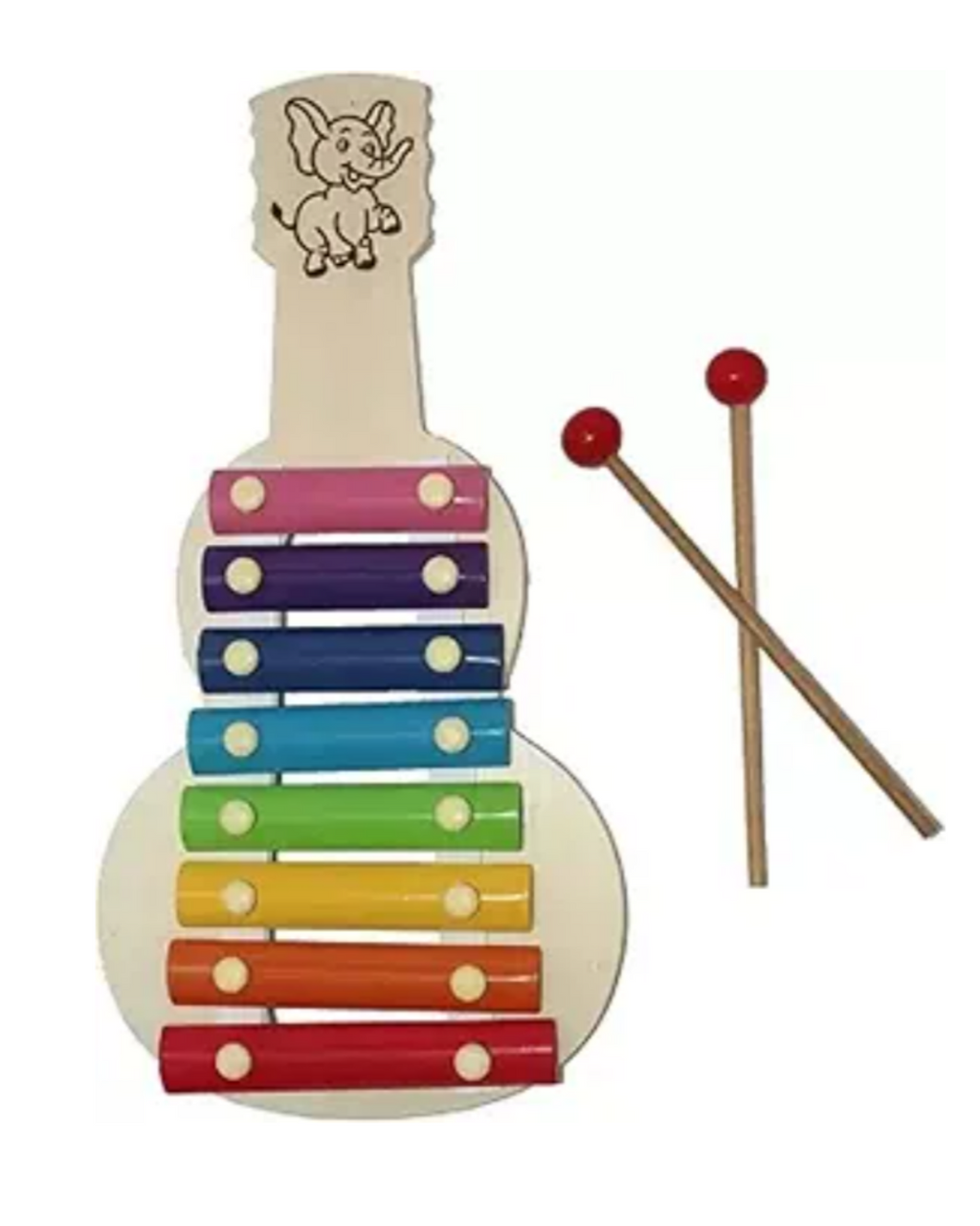 Wooden 8-Notes Guitar Shaped Xylophone for Kids | Musical Learning Toy