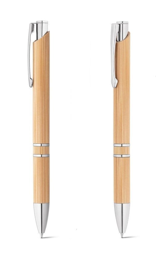 Bamboo Double Ring Ballpoint Pen – Eco-Friendly Wooden Office Pen