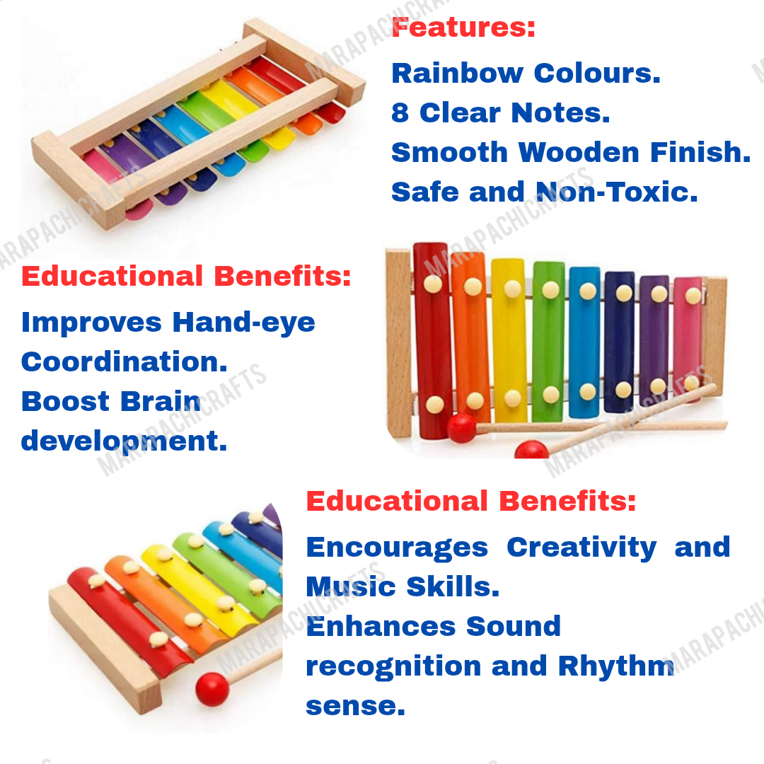 Wooden Xylophone for Kids – 8 Notes Rainbow Musical Toy | Educational & Fun Learning Instrument for Toddlers